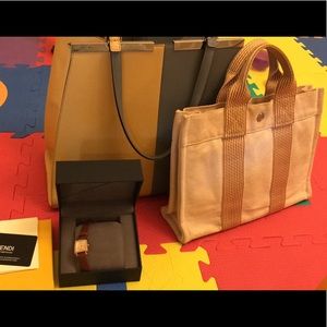 authentic bags Hermes preowned,Fendi bag and watch